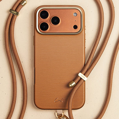 Apple iPhone 17 Pro Kılıf M-safe Şarj Özellikli Askı İpli Coehl Mirelle Kapak Kahverengi