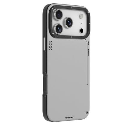 Apple iPhone 17 Pro Kılıf M-safe Şarj Özellikli Basit Mat Deri Desenli Youngkit Tech Fashion Serisi Kapak Siyah