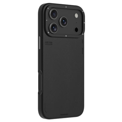 Apple iPhone 17 Pro Kılıf M-safe Şarj Özellikli Basit Mat Deri Desenli Youngkit Tech Fashion Serisi Kapak Siyah