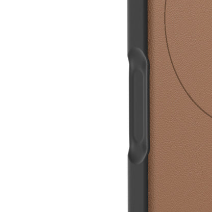 Apple iPhone 17 Pro Kılıf M-safe Şarj Özellikli Basit Mat Deri Desenli Youngkit Tech Fashion Serisi Kapak Kahverengi