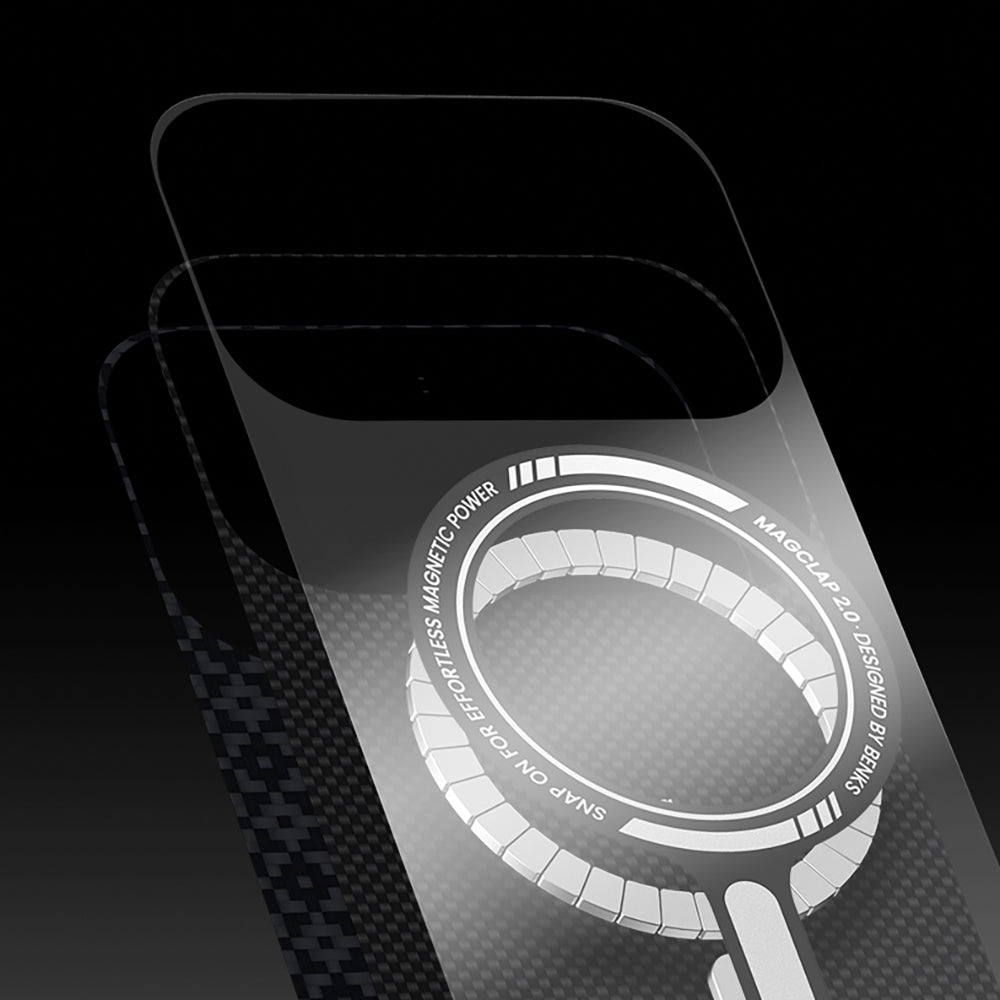 Apple iPhone 17 Pro Kılıf M-Safe Şarj Özellikli Benks ArmorAir ArmorGrid Serisi Kevlar Kapak Mavi