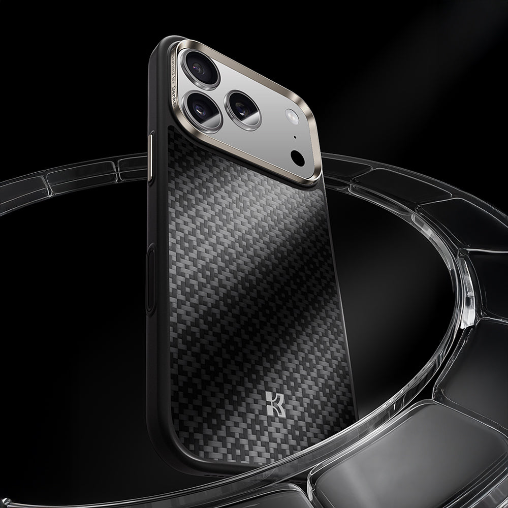 Apple iPhone 17 Pro Kılıf M-Safe Şarj Özellikli Benks ArmorPro ArmorGrid Serisi Kevlar Kapak Mavi