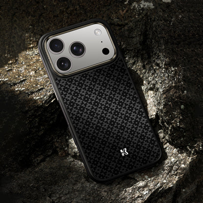 Apple iPhone 17 Pro Kılıf M-Safe Şarj Özellikli Benks ArmorPro ArmorGrid Serisi Kevlar Kapak Mavi