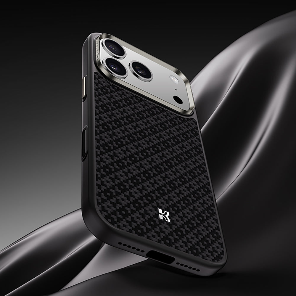 Apple iPhone 17 Pro Kılıf M-Safe Şarj Özellikli Benks ArmorPro ArmorGrid Serisi Kevlar Kapak Mavi