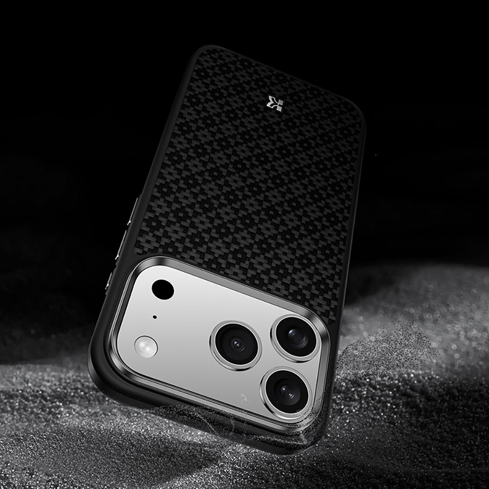 Apple iPhone 17 Pro Kılıf M-Safe Şarj Özellikli Benks ArmorPro ArmorGrid Serisi Kevlar Kapak Turuncu