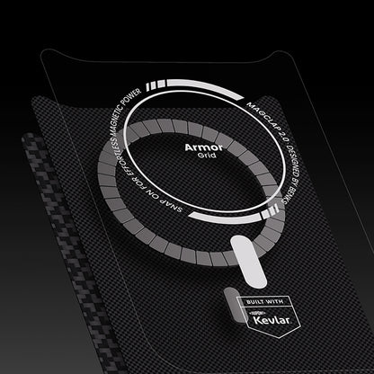 Apple iPhone 17 Pro Kılıf M-Safe Şarj Özellikli Benks ArmorPro ArmorGrid Serisi Kevlar Kapak Siyah