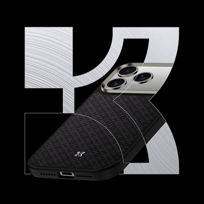 Apple iPhone 17 Pro Kılıf M-Safe Şarj Özellikli Benks ArmorPro ArmorGrid Serisi Kevlar Kapak Siyah