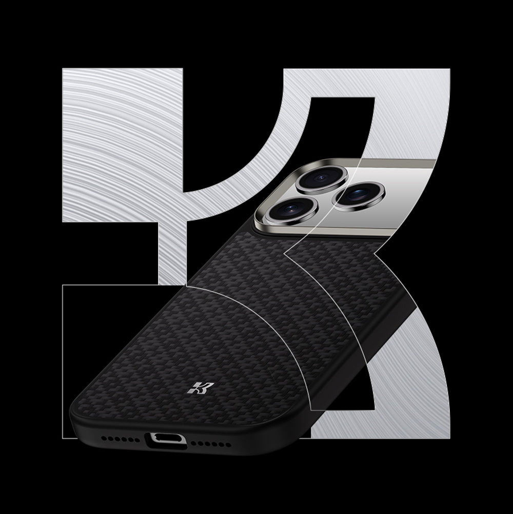 Apple iPhone 17 Pro Kılıf M-Safe Şarj Özellikli Benks ArmorPro ArmorGrid Serisi Kevlar Kapak Turuncu