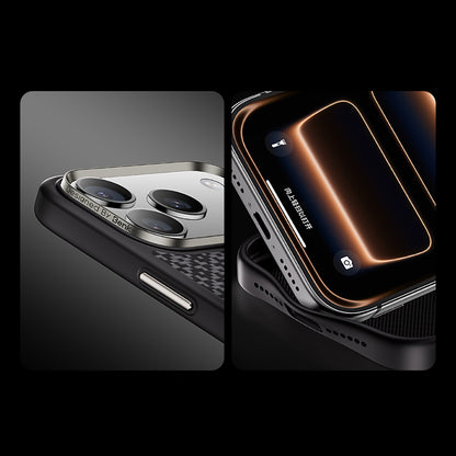 Apple iPhone 17 Pro Kılıf M-Safe Şarj Özellikli Benks ArmorPro ArmorGrid Serisi Kevlar Kapak Siyah