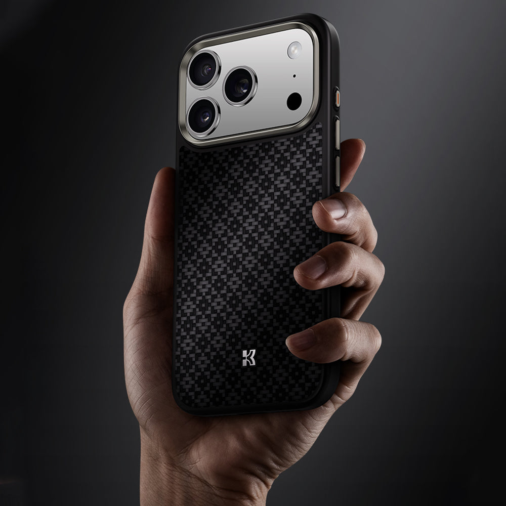 Apple iPhone 17 Pro Kılıf M-Safe Şarj Özellikli Benks ArmorPro ArmorGrid Serisi Kevlar Kapak Mavi