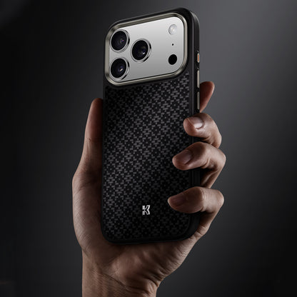 Apple iPhone 17 Pro Kılıf M-Safe Şarj Özellikli Benks ArmorPro ArmorGrid Serisi Kevlar Kapak Turuncu