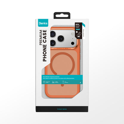 Apple iPhone 17 Pro Kılıf M-Safe Şarj Özellikli Benks Mist C-Magnet Kapak Siyah