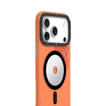 Apple iPhone 17 Pro Kılıf M-safe Şarj Özellikli Disk Desenli Youngkit Disc Battle Kapak Siyah