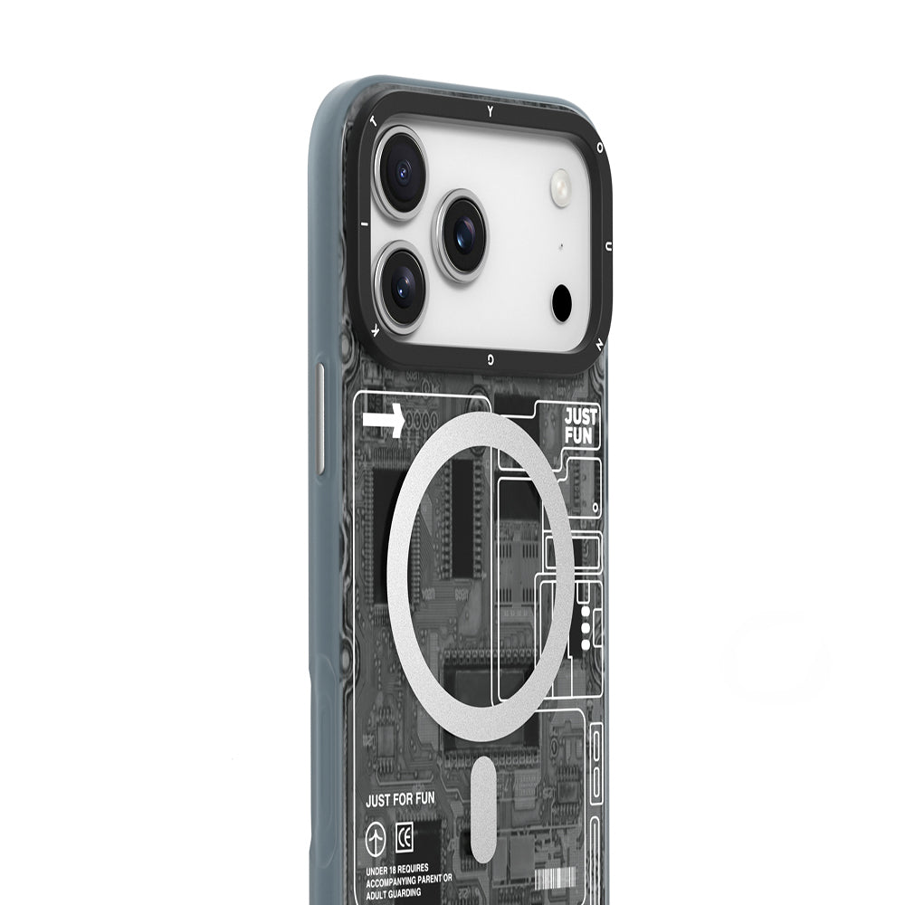 Apple iPhone 17 Pro Kılıf M-safe Şarj Özellikli Kamera Denetim Butonlu Youngkit Technology Serisi Kapak Siyah