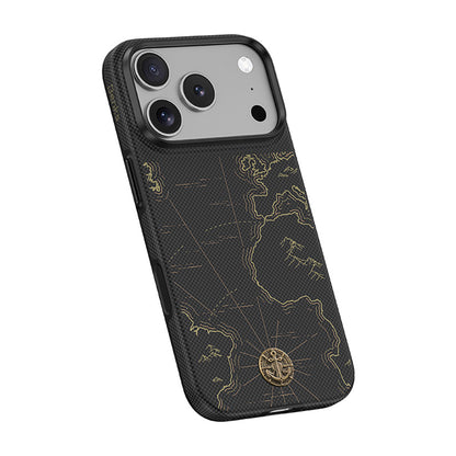 Apple iPhone 17 Pro Kılıf M-safe Şarj Özellikli Karbon Fiber Tasarımlı Benks ArmorEdge Air Navigator Kevlar Kapak