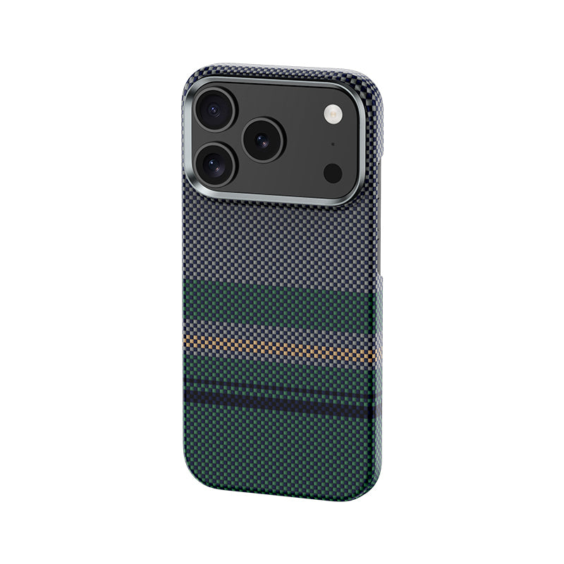 Apple iPhone 17 Pro Kılıf M-safe Şarj Özellikli Karbon Fiber Tasarımlı Benks Aurora ArmorAir Kevlar Kapak Siyah