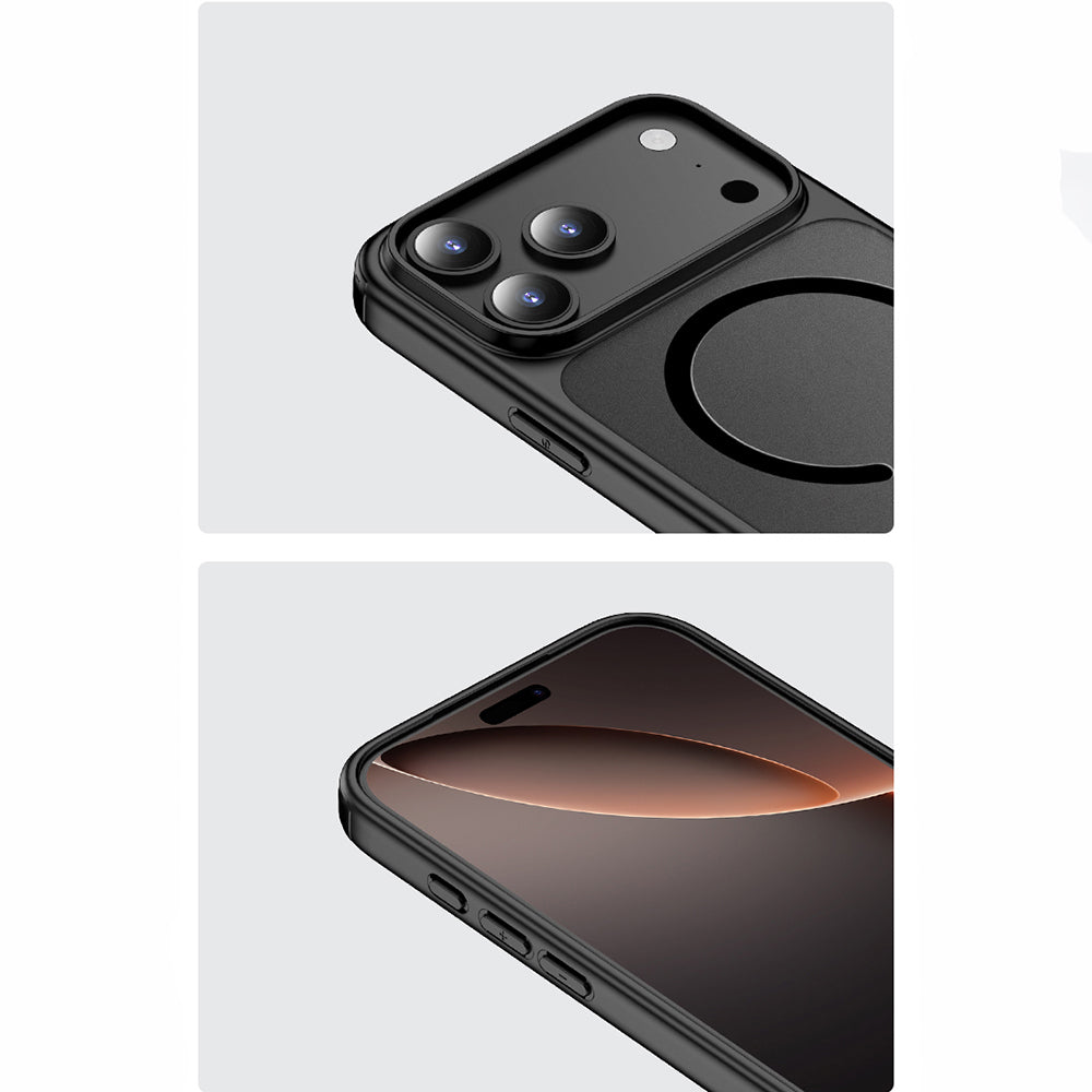 Apple iPhone 17 Pro Kılıf M-safe Şarj Özellikli Mat Arka Yüzey Wlons Lola Kapak Siyah