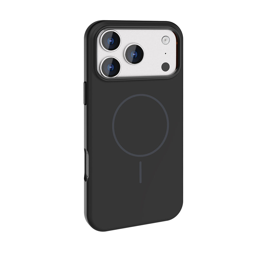 Apple iPhone 17 Pro Kılıf M-Safe Şarj Özellikli Metal Kamera Çerçeveli Zore Edi Silikon Kapak Turuncu