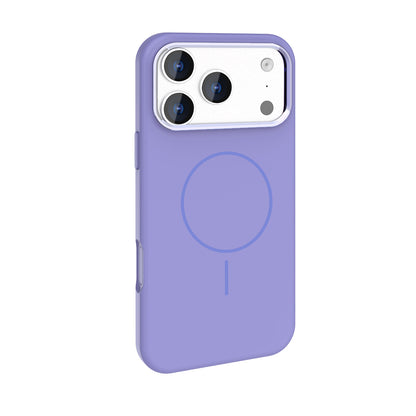 Apple iPhone 17 Pro Kılıf M-Safe Şarj Özellikli Metal Kamera Çerçeveli Zore Edi Silikon Kapak Açık Mavi