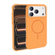 Apple iPhone 17 Pro Kılıf M-Safe Şarj Özellikli Metal Kamera Çerçeveli Zore Edi Silikon Kapak Turuncu
