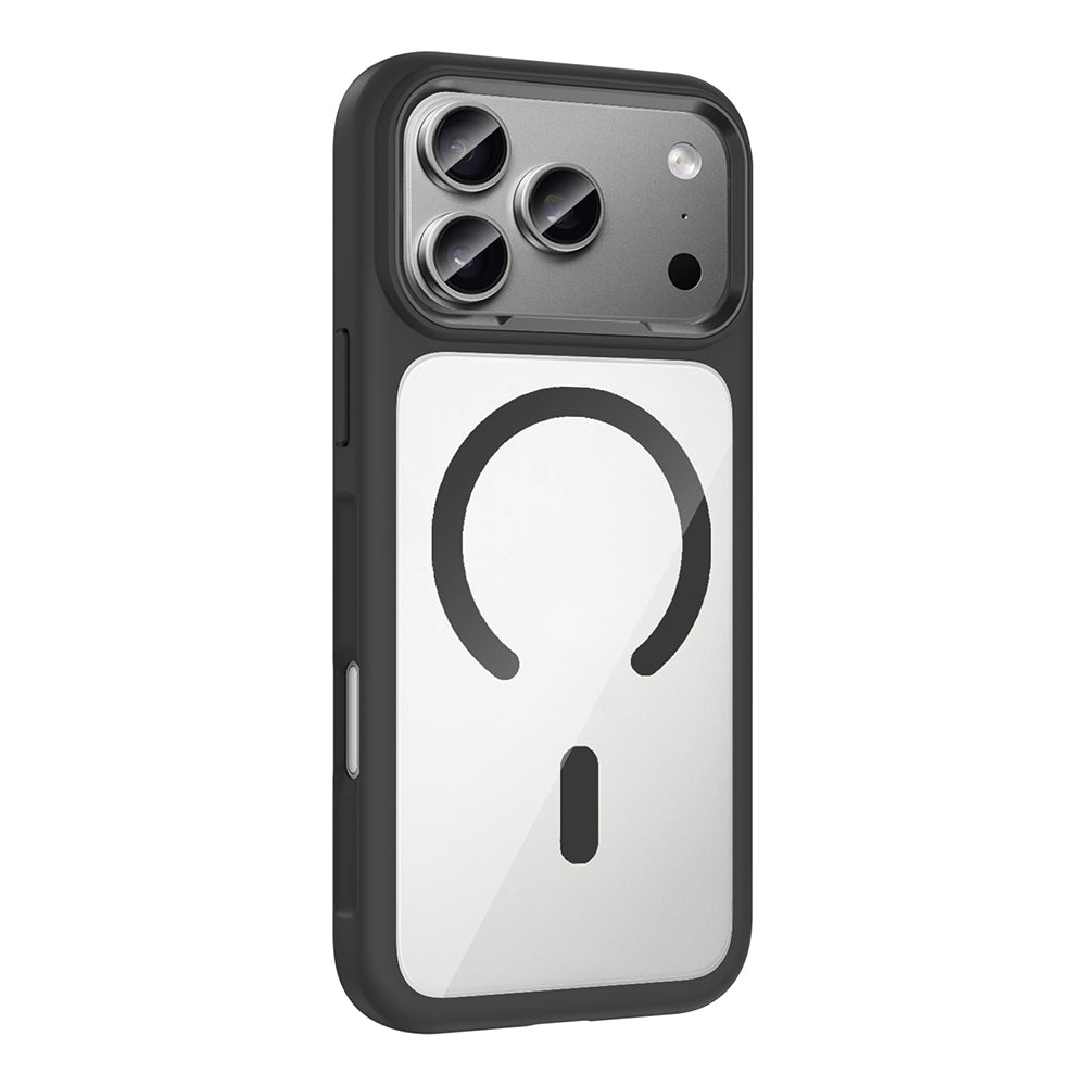 Apple iPhone 17 Pro Kılıf M-Safe Şarj Özellikli Metal Kamera Çerçeveli Zore Tiko Kapak Gri