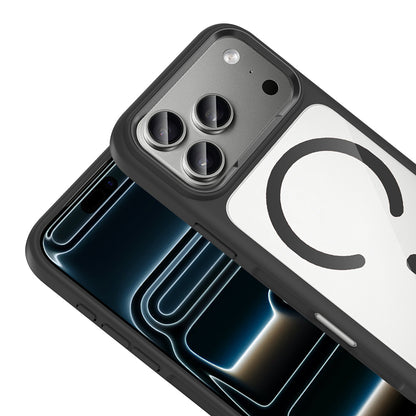 Apple iPhone 17 Pro Kılıf M-Safe Şarj Özellikli Metal Kamera Çerçeveli Zore Tiko Kapak Lacivert