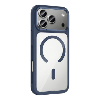 Apple iPhone 17 Pro Kılıf M-Safe Şarj Özellikli Metal Kamera Çerçeveli Zore Tiko Kapak Gri