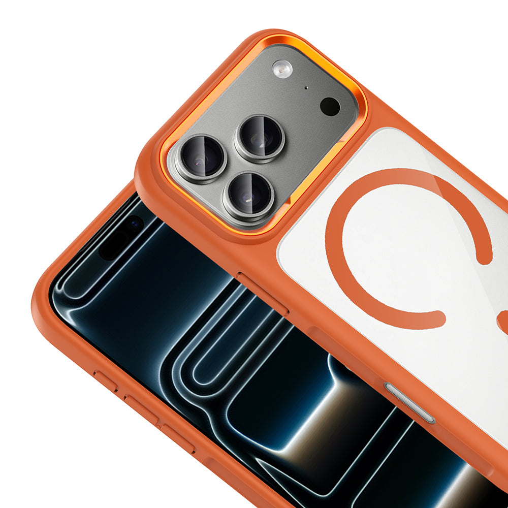 Apple iPhone 17 Pro Kılıf M-Safe Şarj Özellikli Metal Kamera Çerçeveli Zore Tiko Kapak Siyah