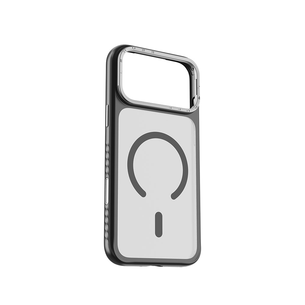 Apple iPhone 17 Pro Kılıf M-safe Şarj Özellikli Metal Kamera Standlı Lenyes CK226 PC Kapak Şeffaf