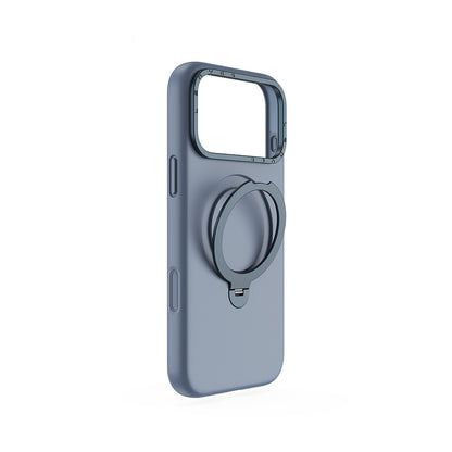 Apple iPhone 17 Pro Kılıf M-safe Şarj Özellikli Metal Standlı Sıvı Silikon Lenyes CK223 Kapak