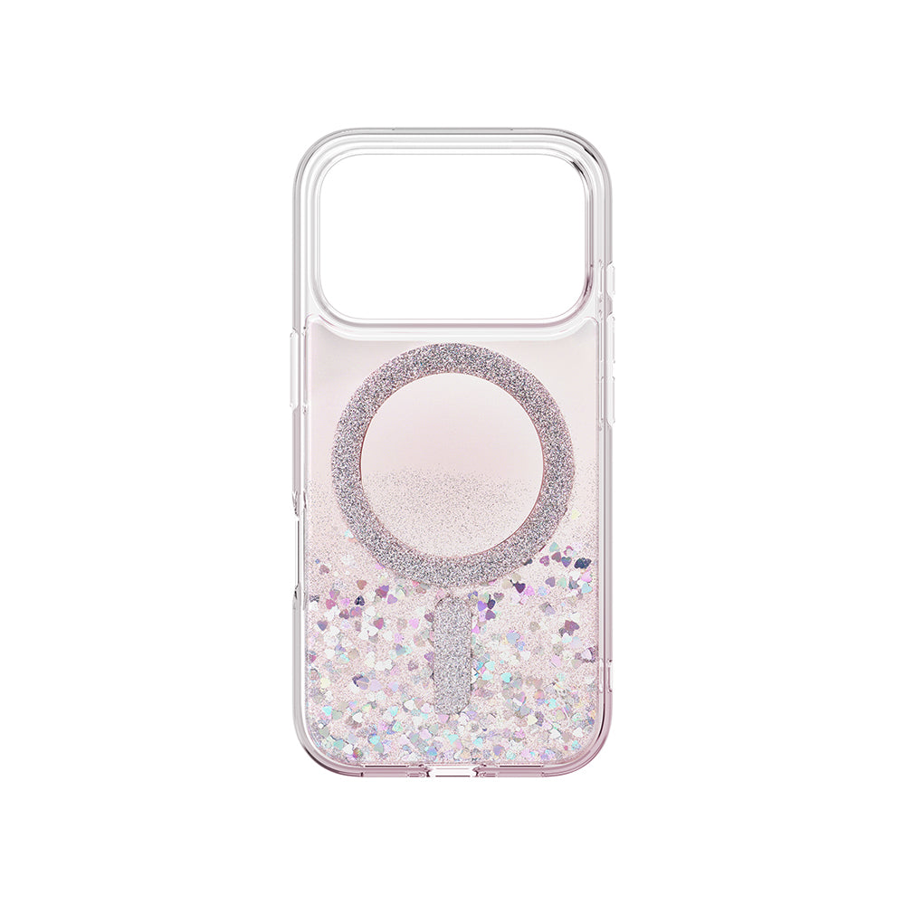 Apple iPhone 17 Pro Kılıf M-safe Şarj Özellikli Parlak Halkalı Coehl Solea Kapak Pembe