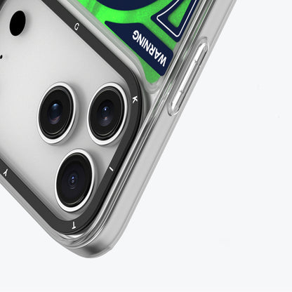 Apple iPhone 17 Pro Kılıf M-safe Şarj Özellikli Parlak Kumlu Sıvılı Tasarımlı Galaxy Fantasy Serisi Kapak Mavi