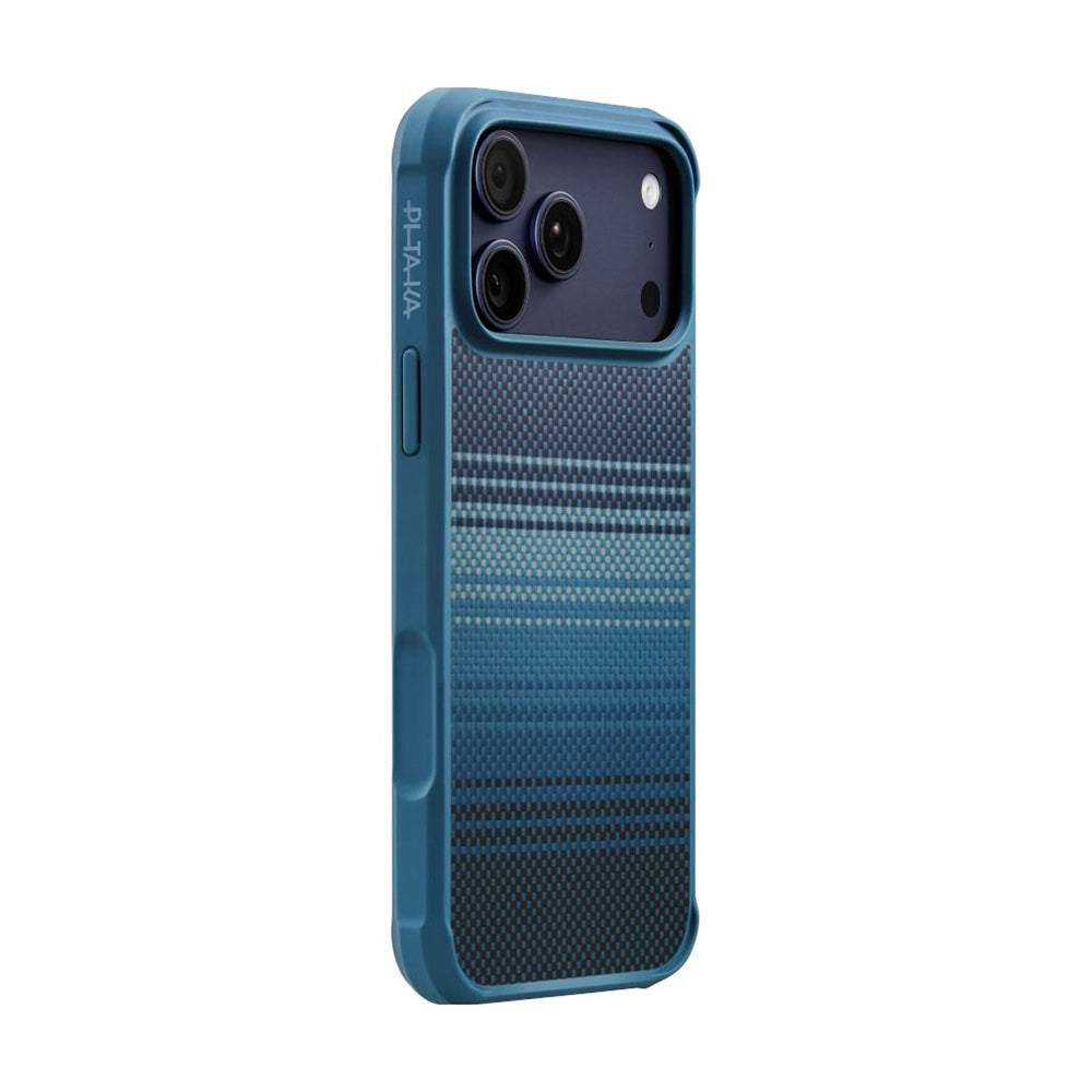 Apple iPhone 17 Pro Kılıf M-safe Şarj Özellikli Pitaka Tactile Woven Sunset-Moonrise Aramid Pro Guard Serisi Kapak Kahverengi