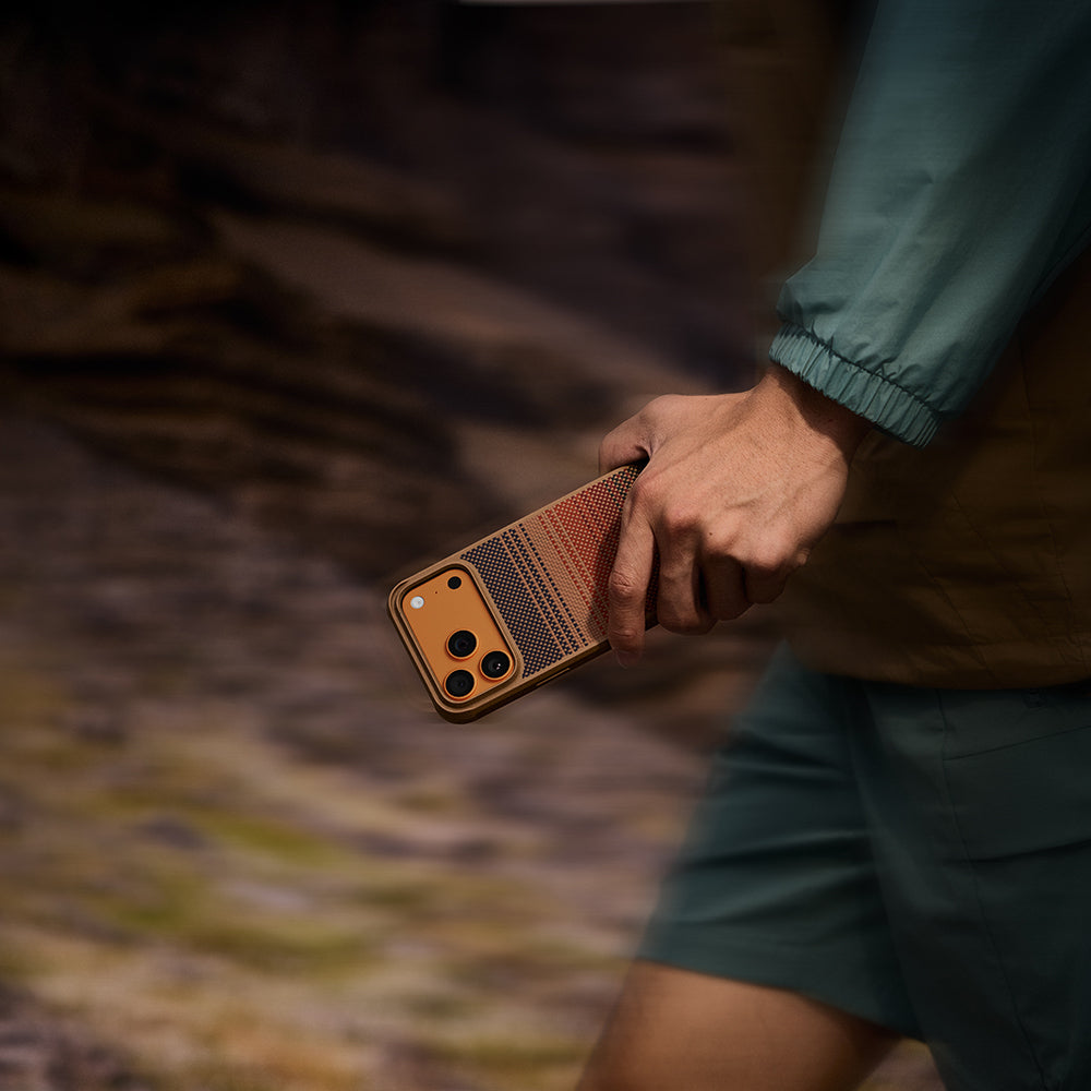 Apple iPhone 17 Pro Kılıf M-safe Şarj Özellikli Pitaka Tactile Woven Sunset-Moonrise Aramid Pro Guard Serisi Kapak Mavi