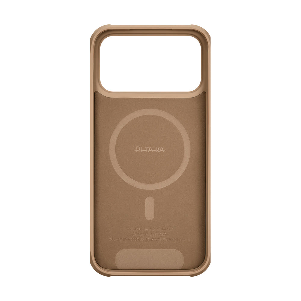 Apple iPhone 17 Pro Kılıf M-safe Şarj Özellikli Pitaka Tactile Woven Sunset-Moonrise Aramid Pro Guard Serisi Kapak Kahverengi