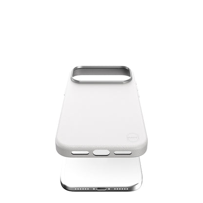 Apple iPhone 17 Pro Kılıf M-Safe Şarj Özellikli Polimerik Deri Raptic Urban Nano Kapak Beyaz