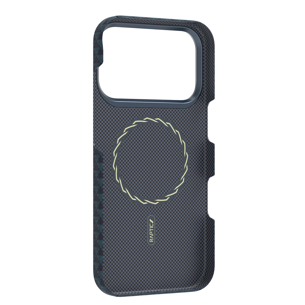 Apple iPhone 17 Pro Kılıf M-safe Şarj Özellikli Raptic Aramid Skin Origin Serisi Kapak Lacivert