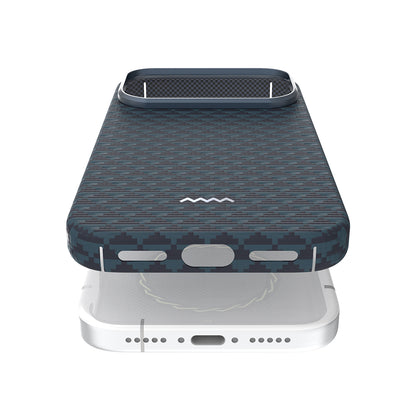 Apple iPhone 17 Pro Kılıf M-safe Şarj Özellikli Raptic Aramid Skin Origin Serisi Kapak Kahverengi