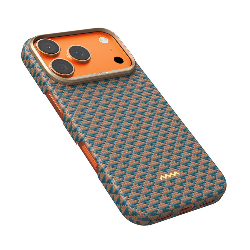 Apple iPhone 17 Pro Kılıf M-safe Şarj Özellikli Raptic Aramid Skin Origin Serisi Kapak Lacivert