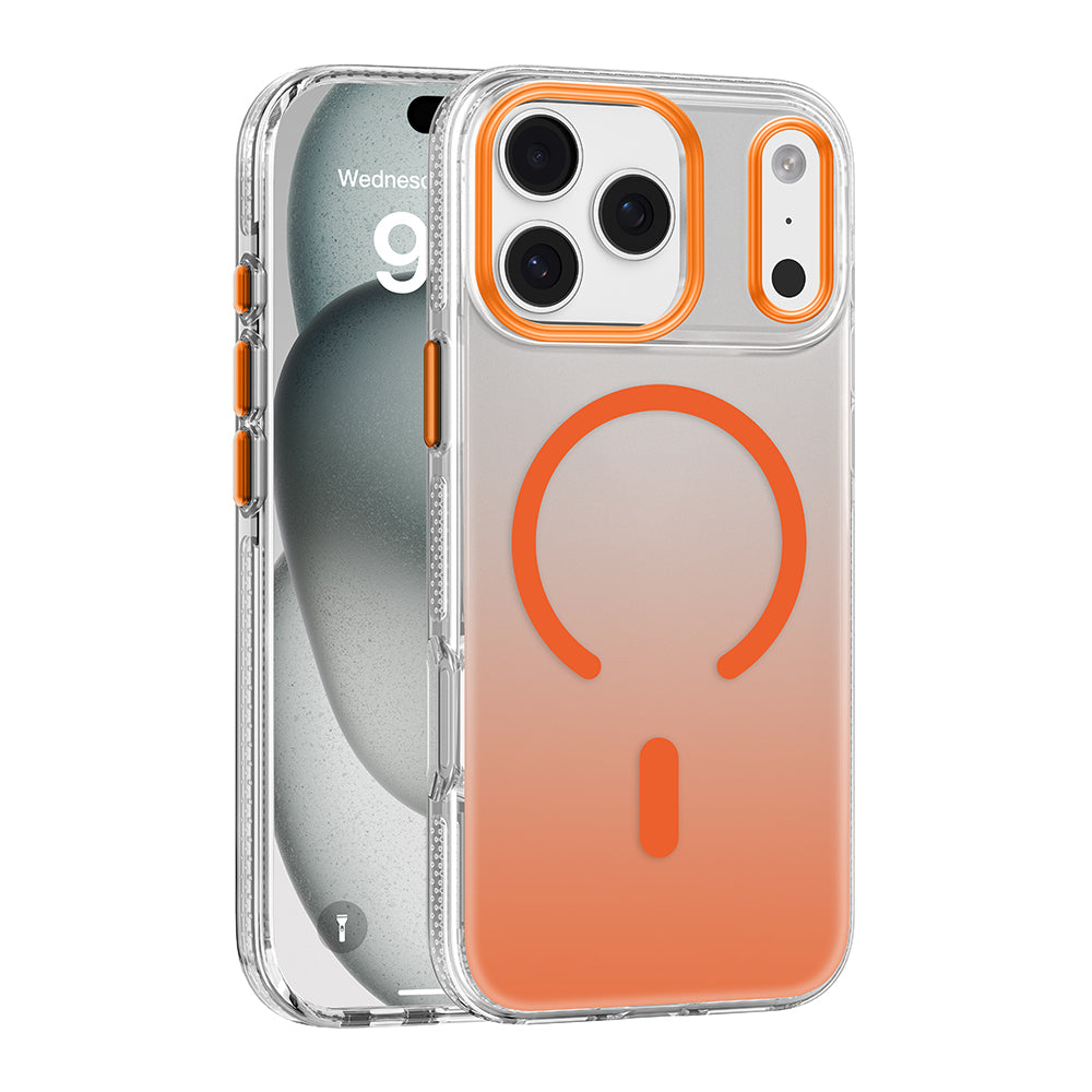 Apple iPhone 17 Pro Kılıf M-safe Şarj Özellikli Sararmaya Karşı Dayanıklı Mutural Icesense Serisi Kapak Turuncu