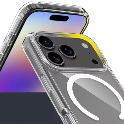 Apple iPhone 17 Pro Kılıf M-safe Şarj Özellikli Şeffaf Sert PC Zore Embos Kapak Şeffaf