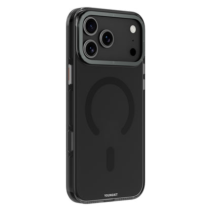 Apple iPhone 17 Pro Kılıf M-safe Şarj Özellikli Şeffaf Youngkit Crystal Shield Serisi Kapak Siyah