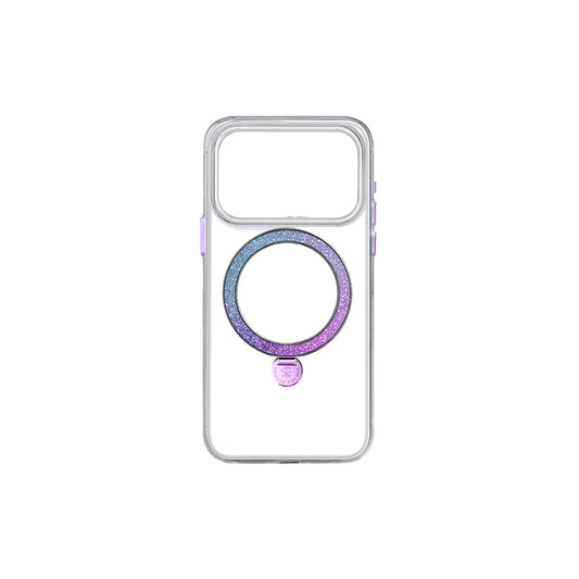 Apple iPhone 17 Pro Kılıf M-safe Şarj Özellikli Simli Standlı Pynana Dancing Circle Trendy Serisi Kapak