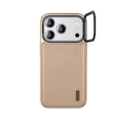 Apple iPhone 17 Pro Kılıf M-safe Şarj Özellikli Standlı Leto Kapak Gold