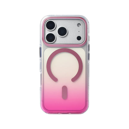 Apple iPhone 17 Pro Kılıf M-safe Şarj Özellikli Transparan Renk Geçişli Zore Toros Kapak Rose Gold