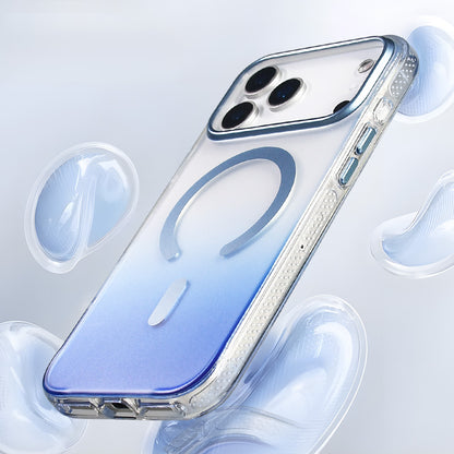 Apple iPhone 17 Pro Kılıf M-safe Şarj Özellikli Transparan Renk Geçişli Zore Toros Kapak Rose Pembe