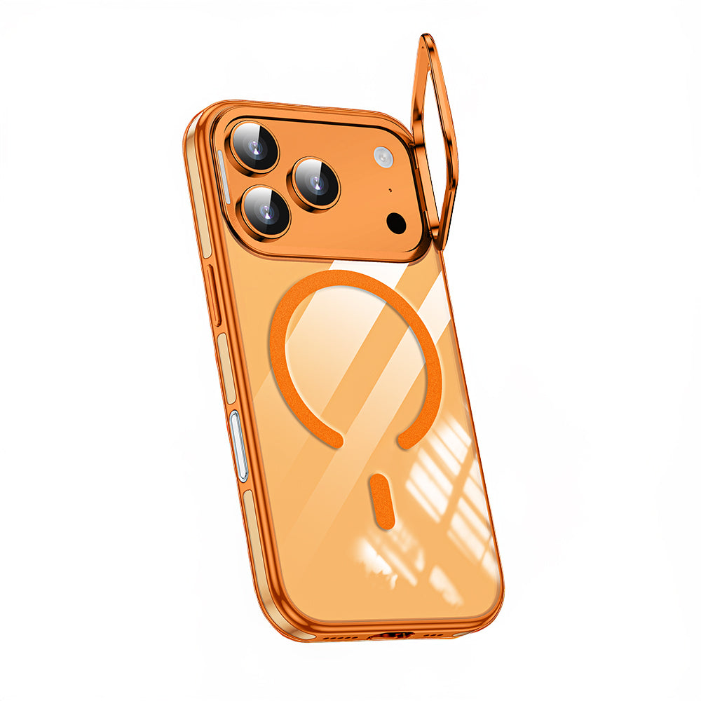 Apple iPhone 17 Pro Kılıf M-safe Şarj Özellikli Wlons Standlı Efsane Kapak Siyah