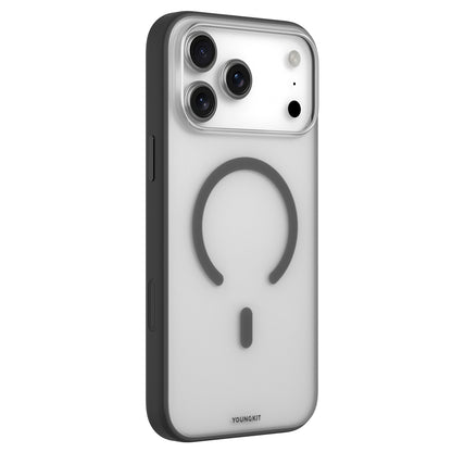 Apple iPhone 17 Pro Kılıf M-safe Şarj Özellikli Youngkit Clear Serisi Kapak Turuncu