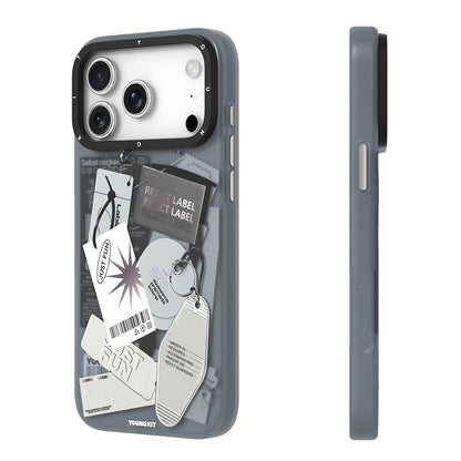 Apple iPhone 17 Pro Kılıf M-Safe Şarj Özellikli Youngkit Different Dimension Serisi Kapak Gri