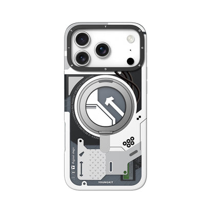 Apple iPhone 17 Pro Kılıf M-safe Şarj Özellikli Youngkit Starship Serisi Kapak Beyaz